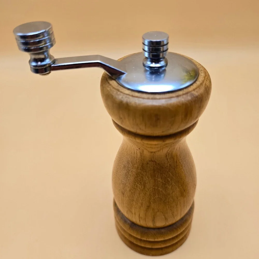 Olde Thompson Wood Salt Shaker and Pepper Mill Set with Hand Crank Made in USA
